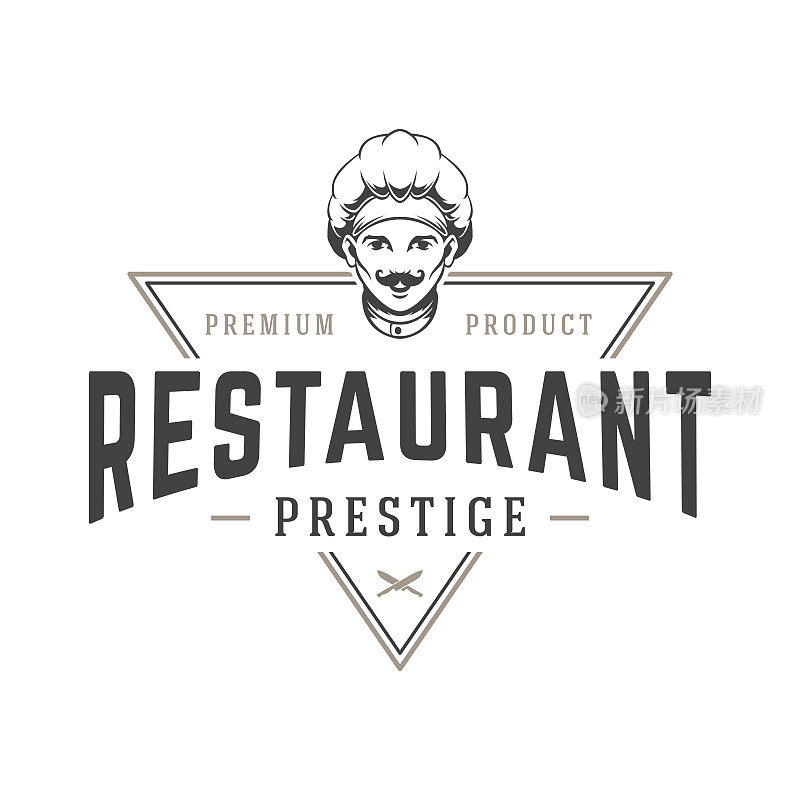Restaurant logo template vector object for logotype or badge